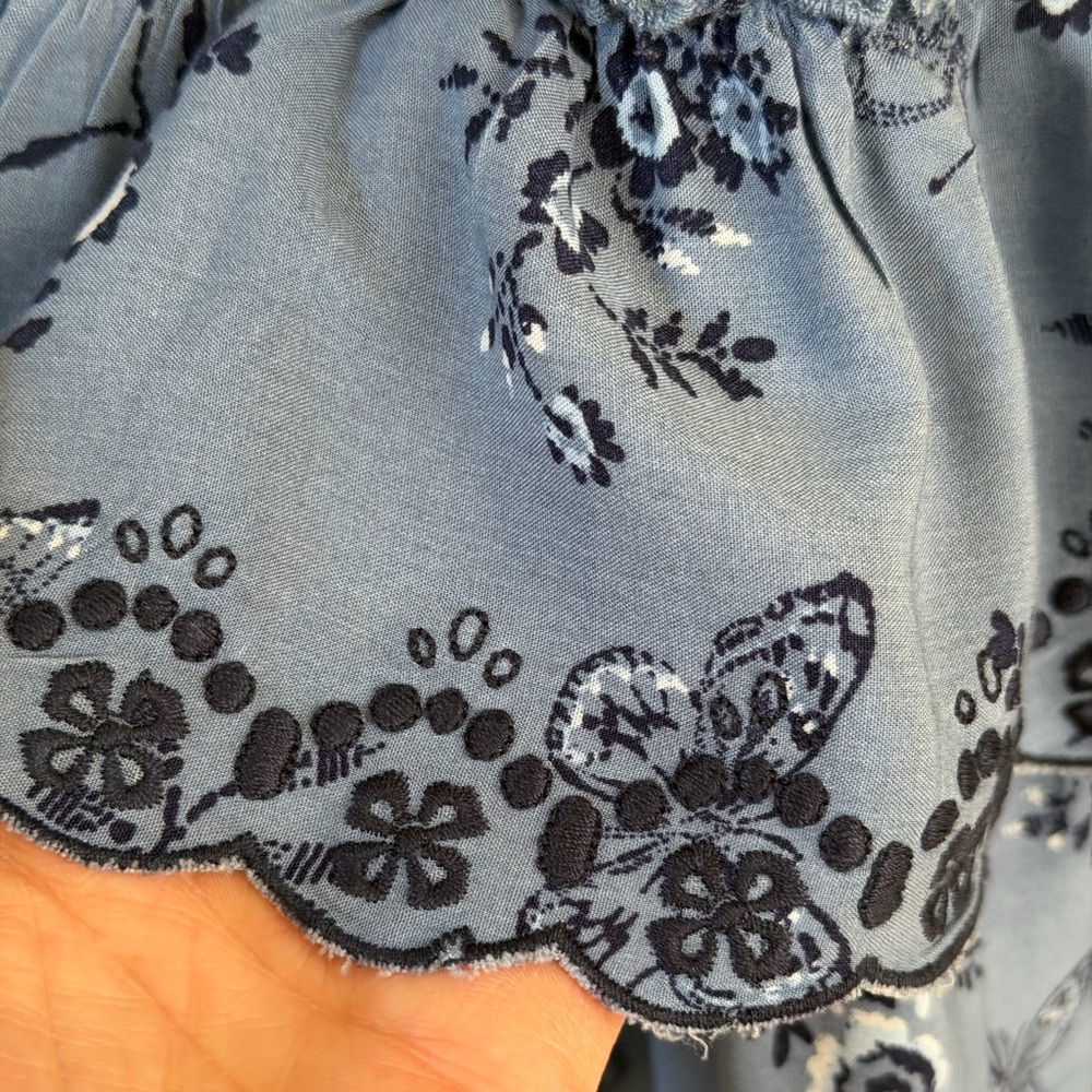 Epic Threads Girls Boho Blue Floral Long Sleeve Dress - Picture 5 of 14